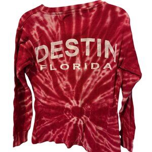Destin Florida Long Sleeve – Red Tie-Dye Large